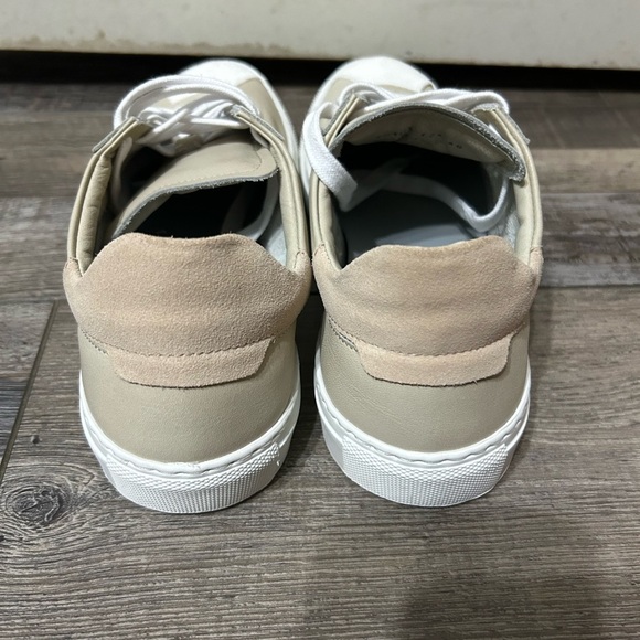 BOEMOS Italian Leather Sneaker Low Top Lace Up Women's Made in Italy Taupe WH - Picture 7 of 11